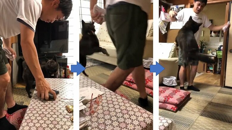 バッチリ目覚めたさだきちさんと、テンションが上がっているななちゃん