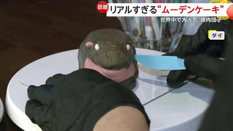 もちもちプルプルの肌質にまでこだわり、くりっとした目も本物そっくりのケーキ