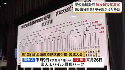 夏の高校野球宮城大会　組み合わせが決定　今年は３つの連合チーム含む６３校５６チームが出場