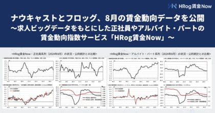 ナウキャストとフロッグ、8月の賃金動向データを公開