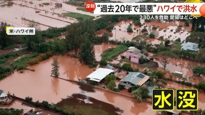 洪水 過去20年で最悪“洪水がハワイ直撃 周辺地域一帯が水没し230人以上救助