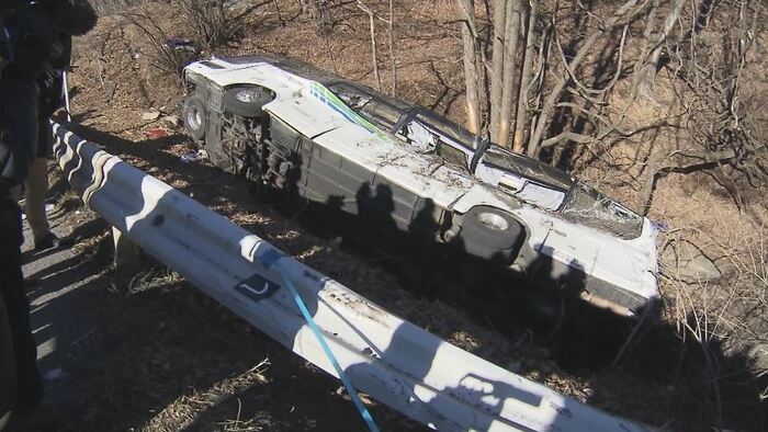 転落したスキーツアーバス（2016年1月）