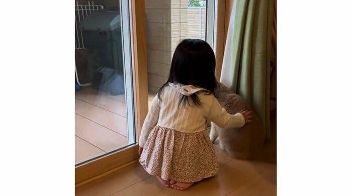 小鉄くんの背中をなでなで