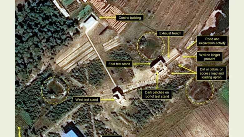 北朝鮮でミサイル用の固体推進ロケット・モーター試験場に動き