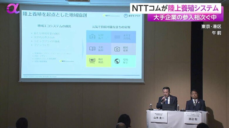 情報通信技術を活用した陸上養殖システムの販売開始を発表したNTTコミュニケーションズ