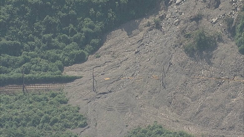 台風で線路が土砂に埋まった大井川鉄道（2022年9月）