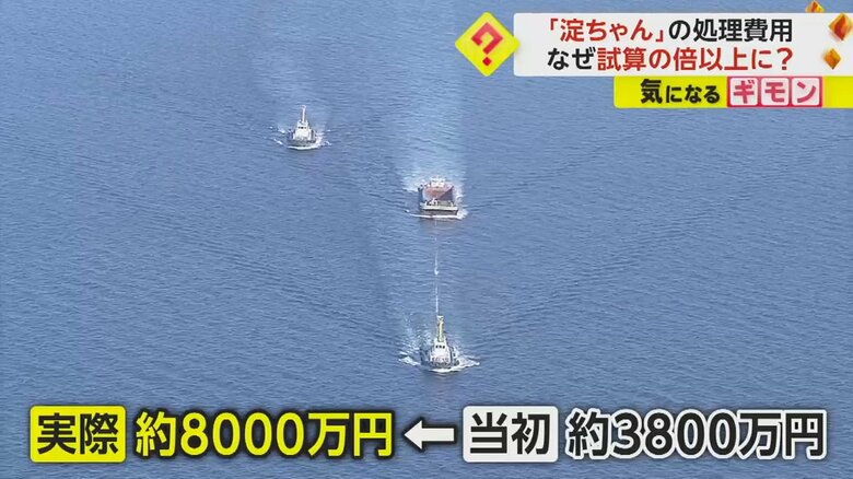 「淀ちゃん」の死骸を運ぶタンカー