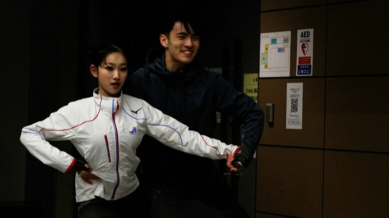 ウォームアップするさらあつ（2023年11月全日本ジュニア）