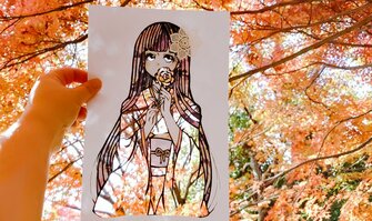 風景が 天然の絵の具 に 色彩が変わる 切り絵 が美しい 作者にお勧めの組み合わせを聞いた