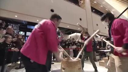 岡山県新庄の特産「ヒメノモチ」を使った餅つきイベント　約３９０人つきたての餅を振舞う【岡山】