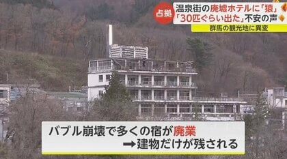 温泉街の“廃墟ホテル”を猿が占拠 まるで自宅のように我が物顔で…「30匹ぐらい出た」住民から不安の声 群馬・みなかみ町｜FNNプライムオンライン