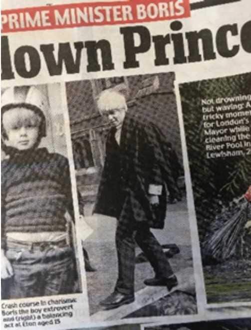 イートン校時代のジョンソン氏 Daily Mail より