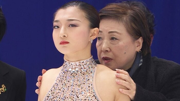 2024年の世界選手権で中野コーチに背中を押してもらった坂本