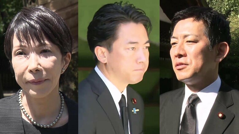 小泉氏・高市氏・小林氏が靖国神社参拝　「ポスト石破」取り沙汰される３人　高市氏「慰霊は国民が自らの心に従って行うもの」｜FNNプライムオンライン
