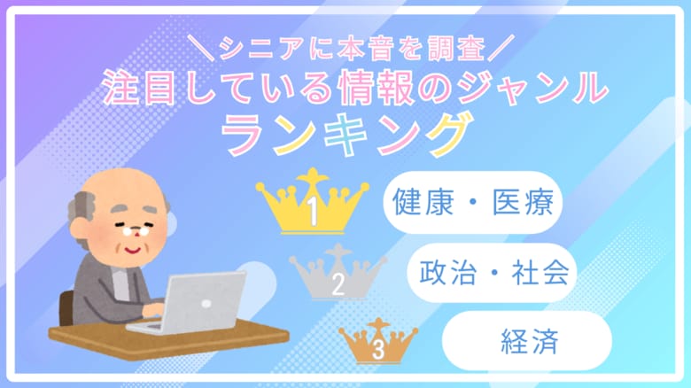 【シニアマーケティングに役立つ調査結果】シニアが注目している情報ジャンルをランキング形式で発表！