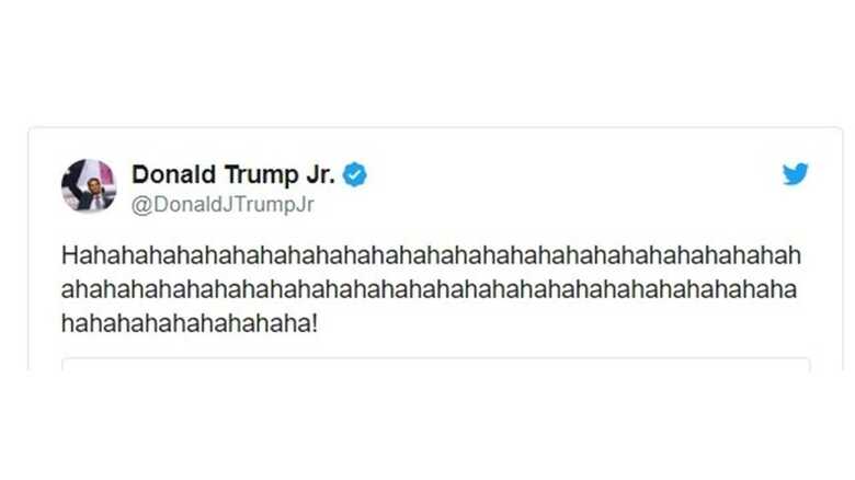 トランプ・ジュニアがツイッターでコメント