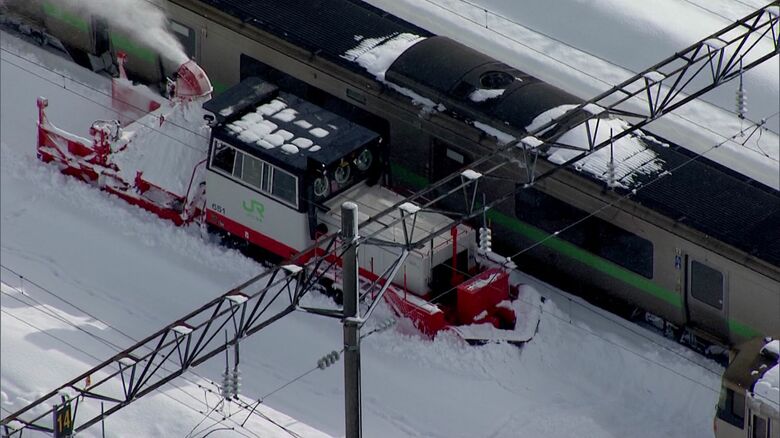 線路周辺で除雪（1月26日の様子）