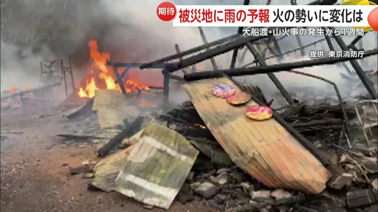 焼け落ちて真っ黒な骨組みだけが残った家屋も…。