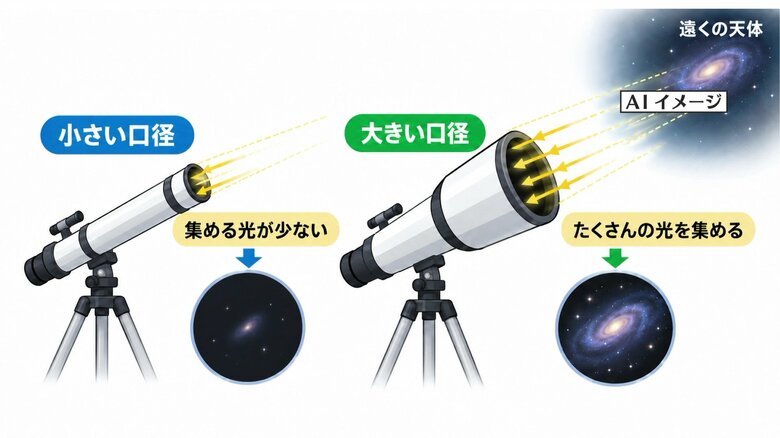 筒が大きいほど遠い天体の観測に適している