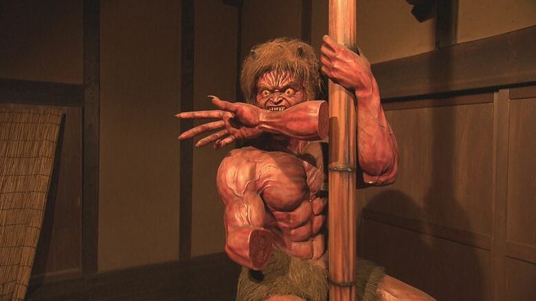 民話の里・ふるさとおとぎ苑に展示された鬼の人形