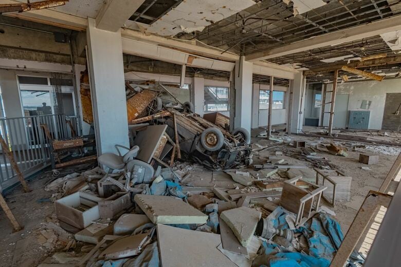 宮城県気仙沼向洋高等学校旧校舎（2025年1月撮影）