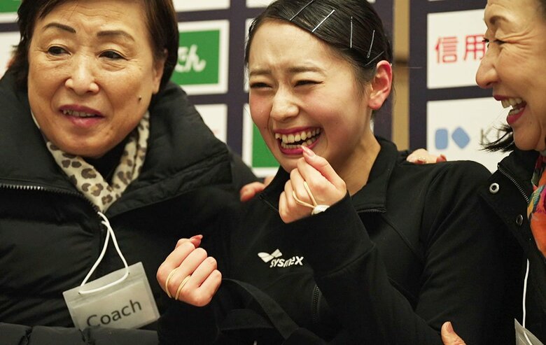 ハイスコアを出しキスクラでガッツポーズする三宅（西日本選手権）