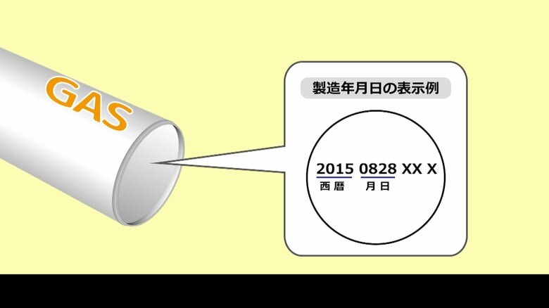 カセットボンベが古くなっていないか確認（NITE）