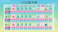 紅葉狩り日和は日曜まで 荒天から初冬の寒さへ(鳥取・島根)