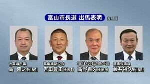 市長選には4人が出馬を表明…富山市長選・市議選、砺波市議選が4/11告示 いずれも選挙戦となる見込み