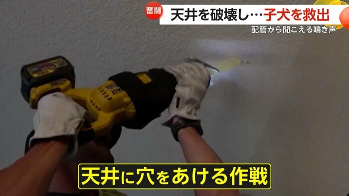 天井に穴をあける救助隊(South Metro Fire Rescue)