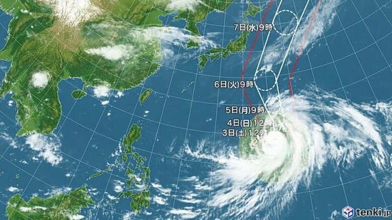 【台風情報】大型で強い台風27号の進路予想 非常に強い勢力で小笠原近海へ 5日には中心気圧925hPaまで下がる予想 6日頃は千葉県など関東の沿岸部では北風が強くなるおそれ|FNNプライムオンライン