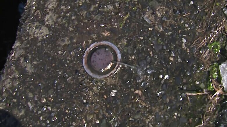 老朽化して水が少ししか出ない融雪装置