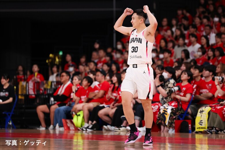 韓国戦初戦での富永啓生（5日、東京・有明アリーナ）