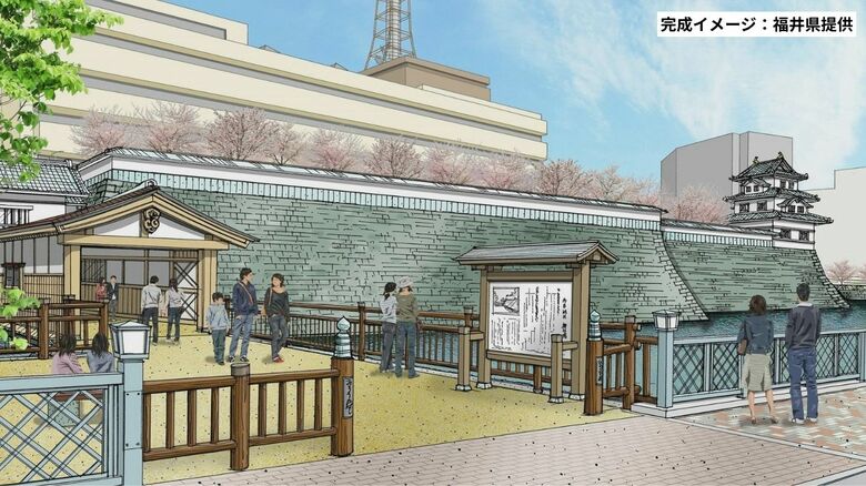 中央公園からの見え方イメージ（福井県提供）