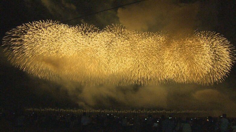 尺玉100発 一斉打ち上げ