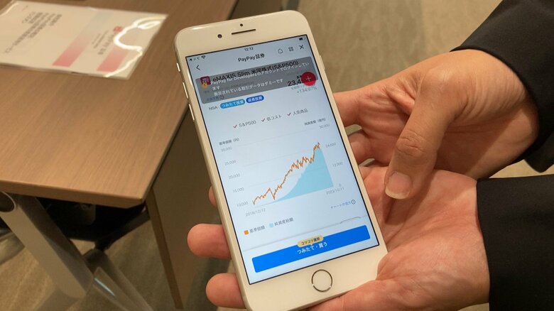 PayPay証券のアプリ画面