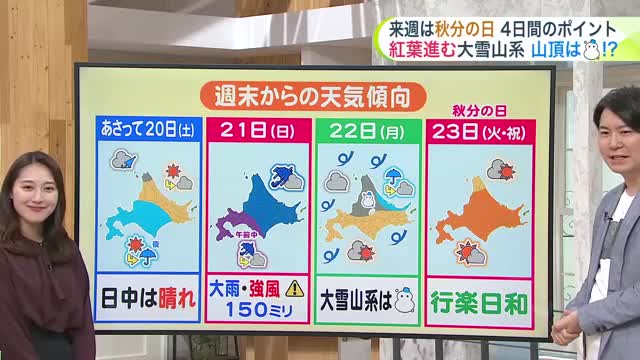 【吉井さんの天気予報 18日(木)】あすはさわやかな秋晴れ　朝は今季一番の冷え込みに！週末は低気圧が通過…日曜日は警報級の大雨・暴風のおそれも