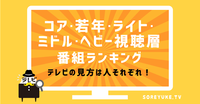 視聴するテレビ番組は人それぞれ コア 若年 ライト ミドル ヘビー視聴層の番組ランキングを調査