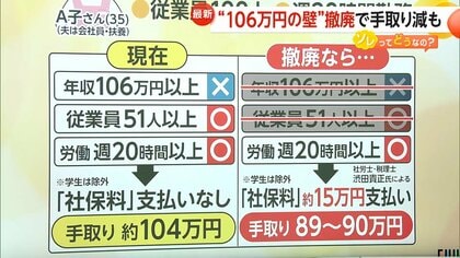 【解説】106万円の壁撤廃で「かなり手取りが減ってしまう」懸念…週20時間以上の労働で“社会保険加入”に　「将来安心」伝わっていない可能性