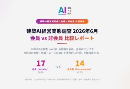 【調査リリース】建築AI経営研究会の会員・非会員にみる行動・仕組みの差--社員AI教育投資、AI活用の組織化、Claude会社導入率等で顕著。