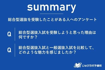 総合型選抜入試が選ばれる理由が明らかに。 “自己アピール” × “早期合格” × “高レベル挑戦”!