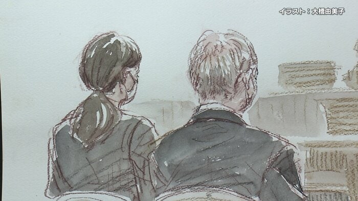 判決公判の法廷内スケッチ
