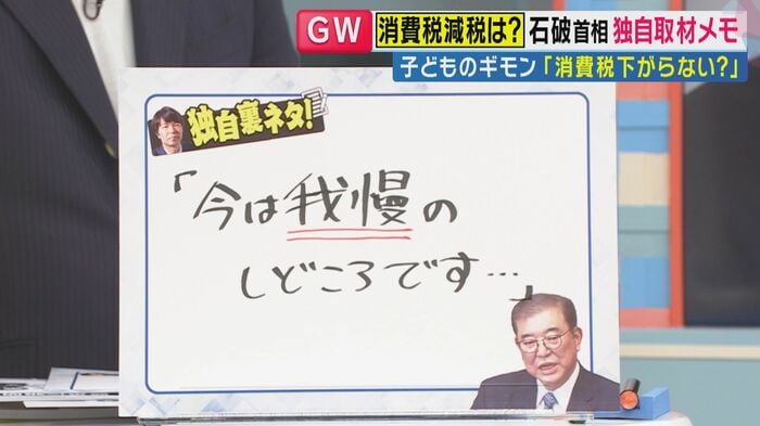石破首相は「今が我慢のしどころです…」 (関西テレビ「旬感LIVEとれたてっ!」)