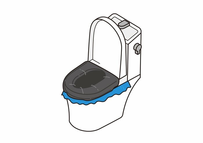 自宅の便器に簡単に取り付けて使用できる携帯トイレがお勧め（イメージ）