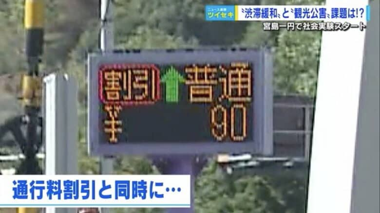 高速料金半額「90円で渋滞を避けられる」観光地の渋滞緩和・駐車場・ごみ問題に対応　宮島一帯で社会実験｜FNNプライムオンライン