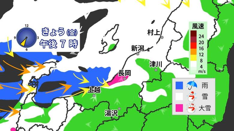【大雪情報】23日夜から大雪のピークに　24日にかけて下越の平地・佐渡でも40cmの降雪予想　交通の乱れに警戒を｜FNNプライムオンライン