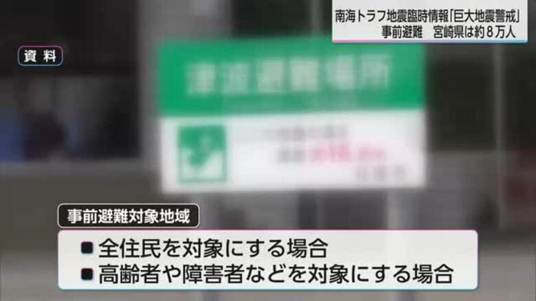 南海トラフ臨時情報「巨大地震警戒」発表時の事前避難　宮崎県は全国で2番目に多い7万9900人｜FNNプライムオンライン