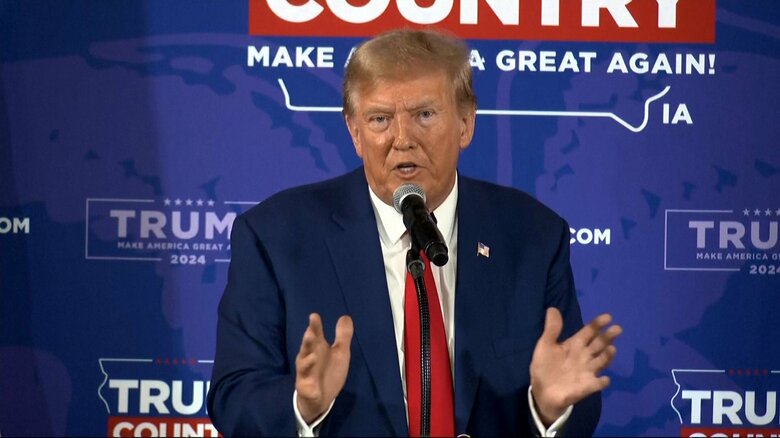 アイオワ州で支持者集会を行ったトランプ氏（12月2日）