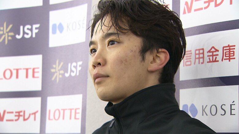 初の五輪代表に向けて意気込みを語る友野（近畿選手権）