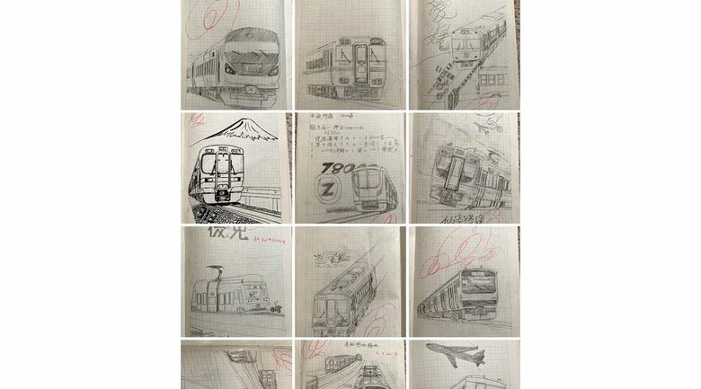 息子さんが描いた電車作品